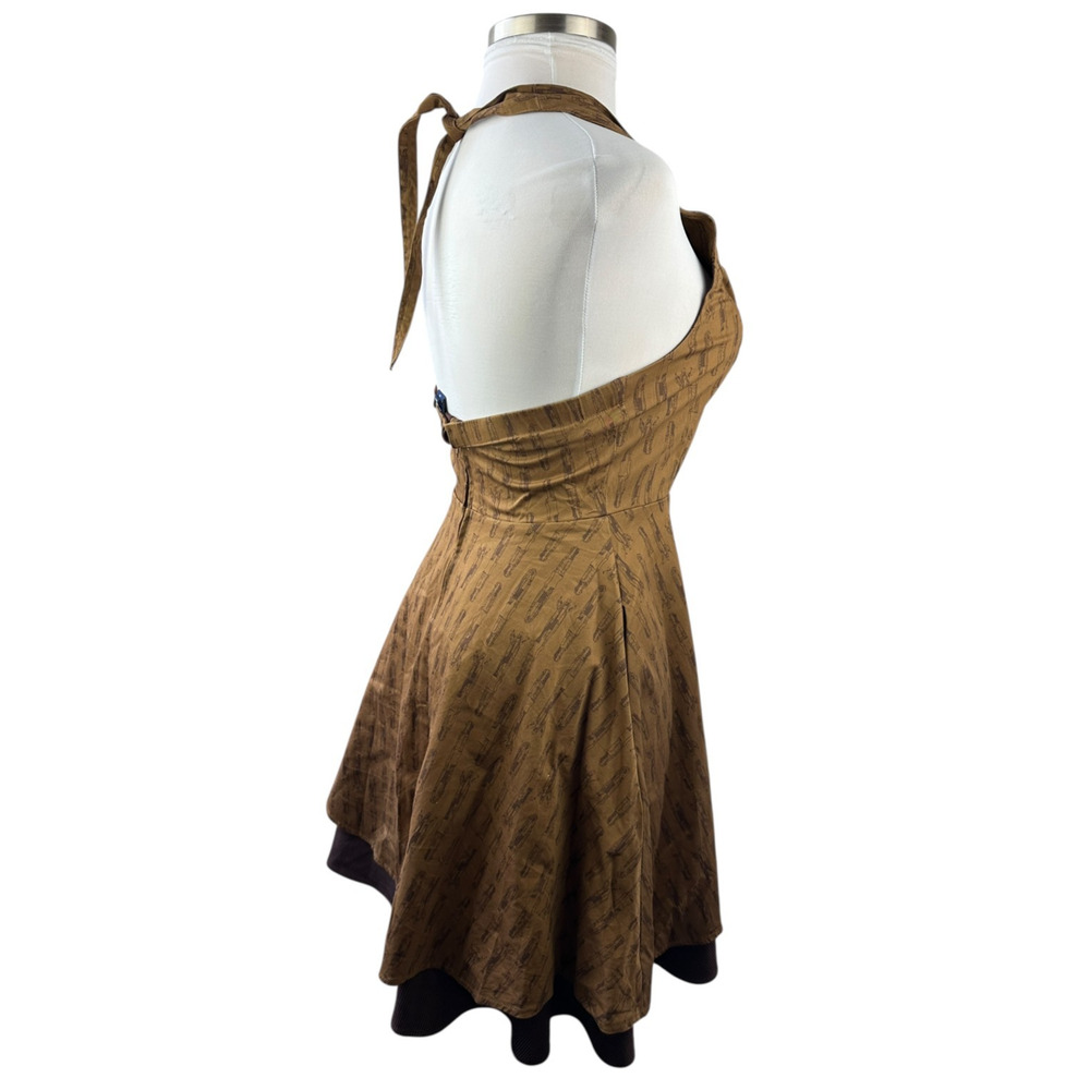 Doctor Who x Hot Topic Regeneration Dress Halter Pockets Brown BBC Women's Large - Picture 7 of 16